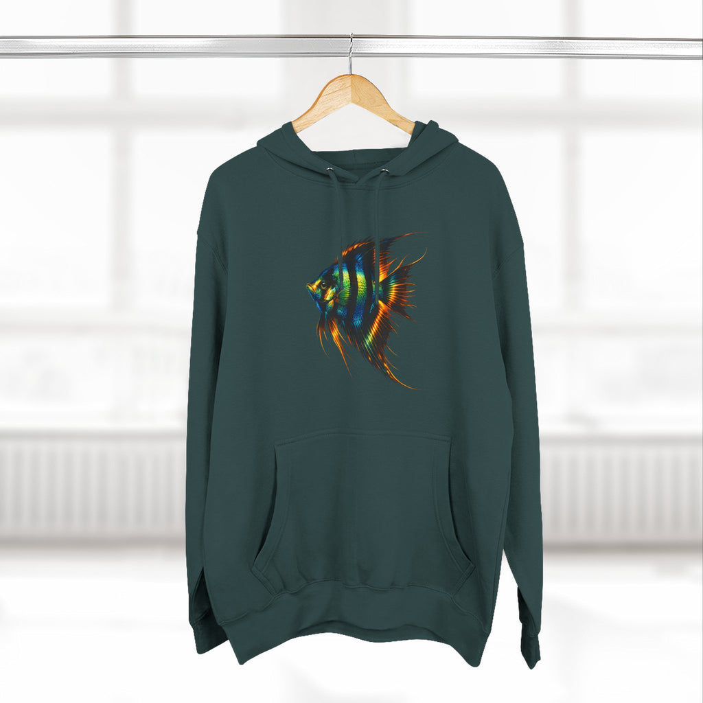 Angelfish Watercolor Hoodie – Colorful Aquarium Fish Graphic Fleece Pullover