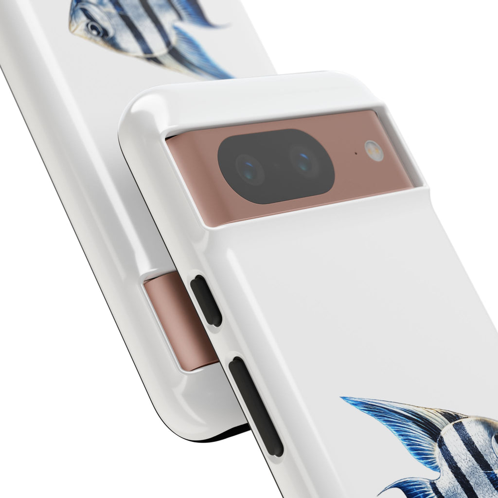 Angelfish Tough Phone Case – Durable Protective Case with Blue Tropical Fish Design