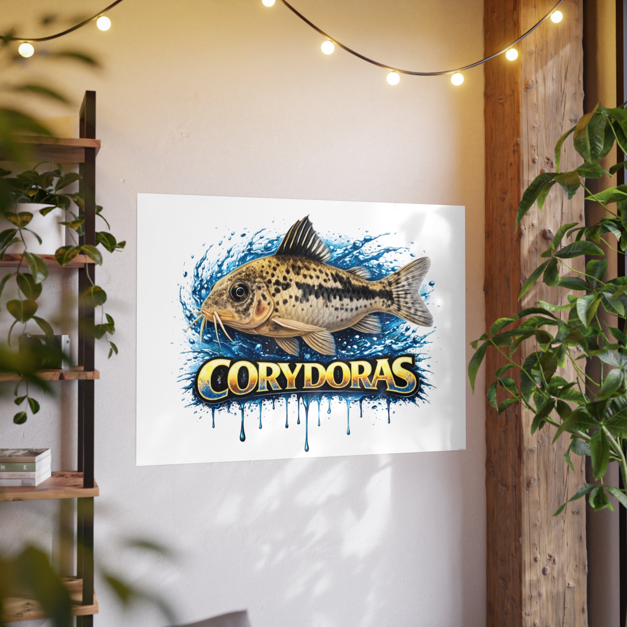 Peppered Corydoras Fish Art Poster — Vibrant Aquarium Print