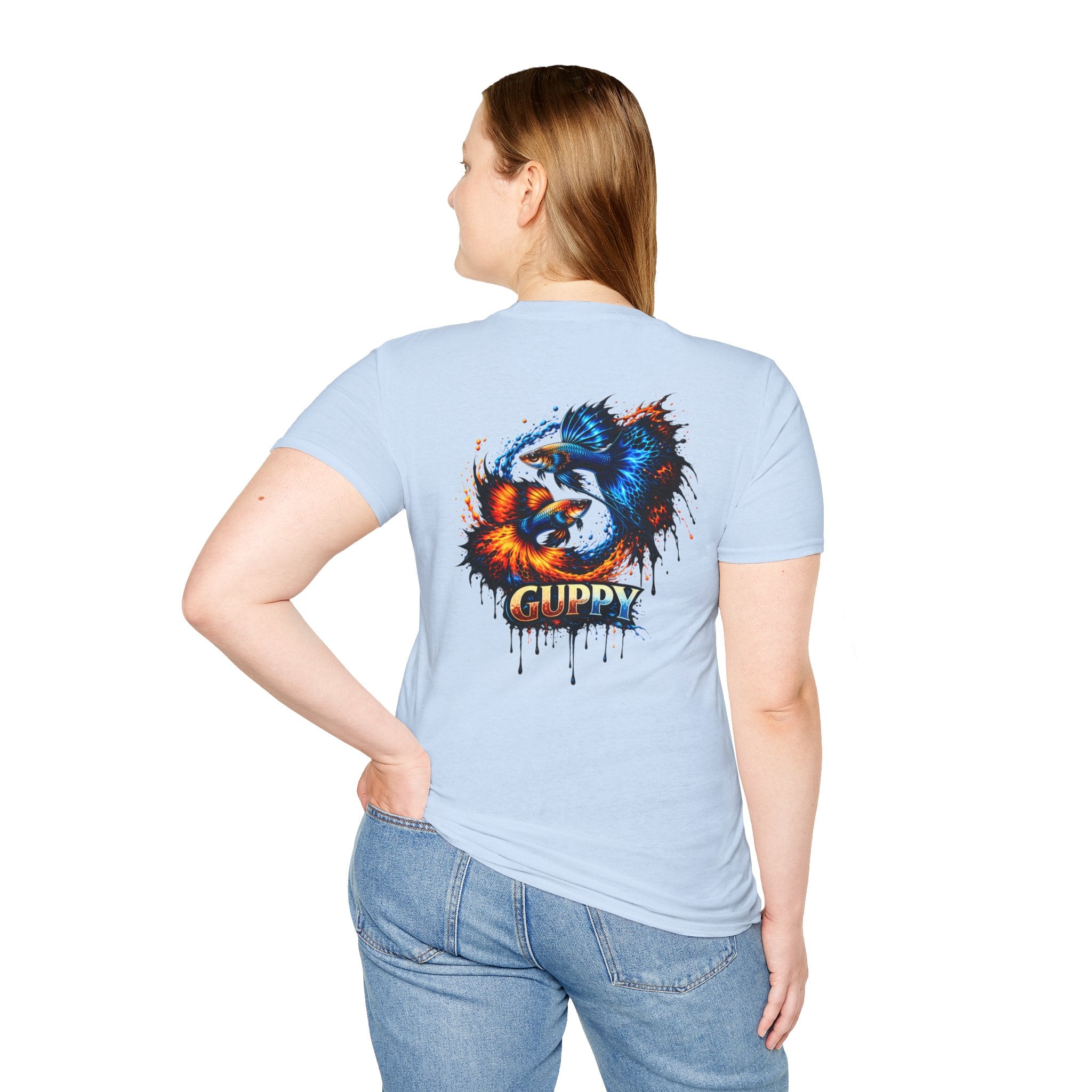 Guppy Fish T-Shirt — Vibrant Watercolor Drip Graphic Tee