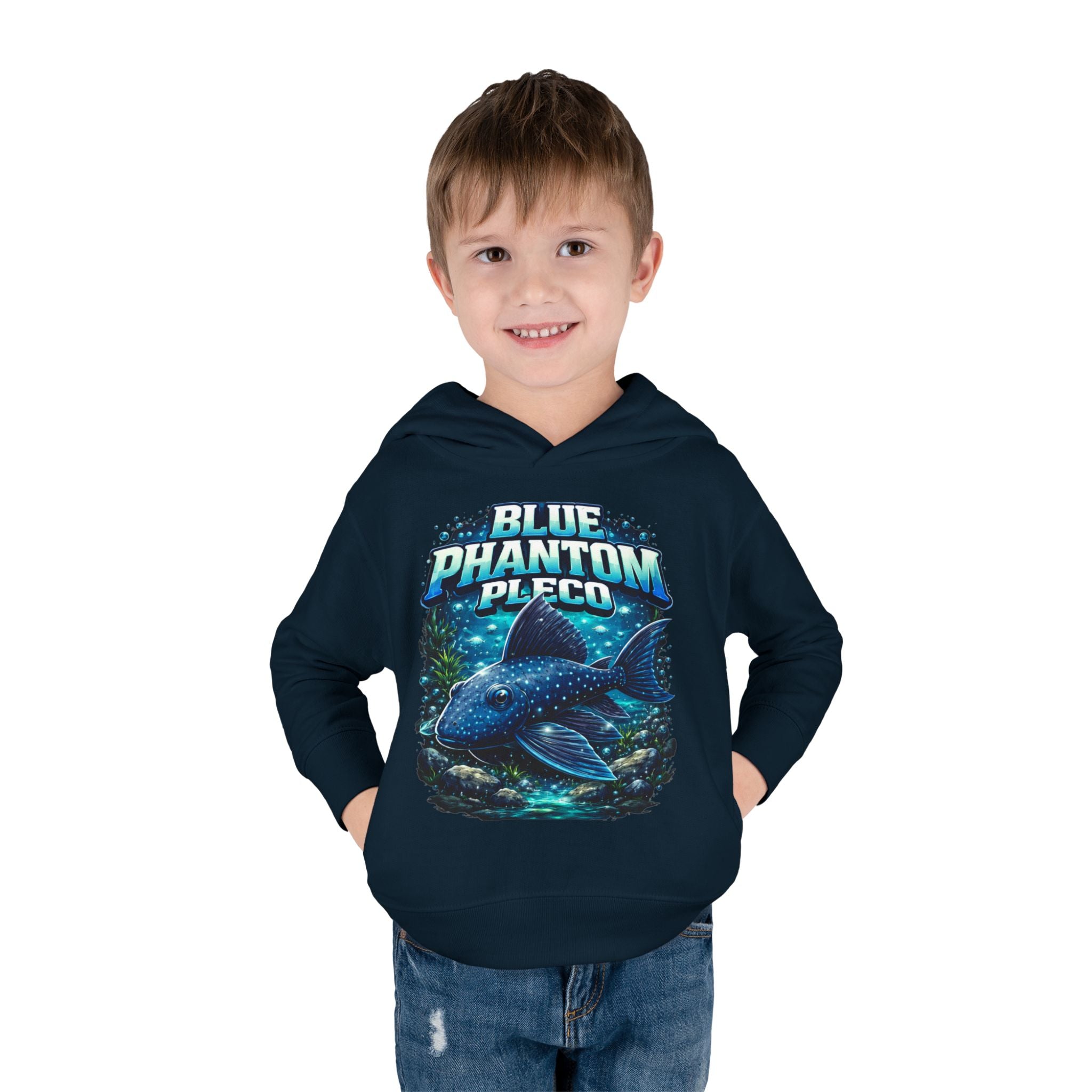 Toddler Hoodie — 'Blue Phantom Pleco' Cute Aquarium Fish Pullover