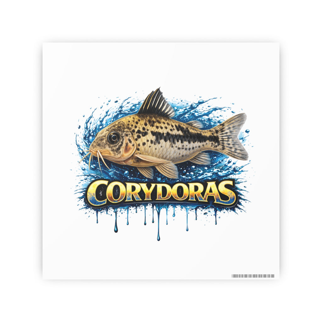 Peppered Corydoras Fish Art Poster — Vibrant Aquarium Print