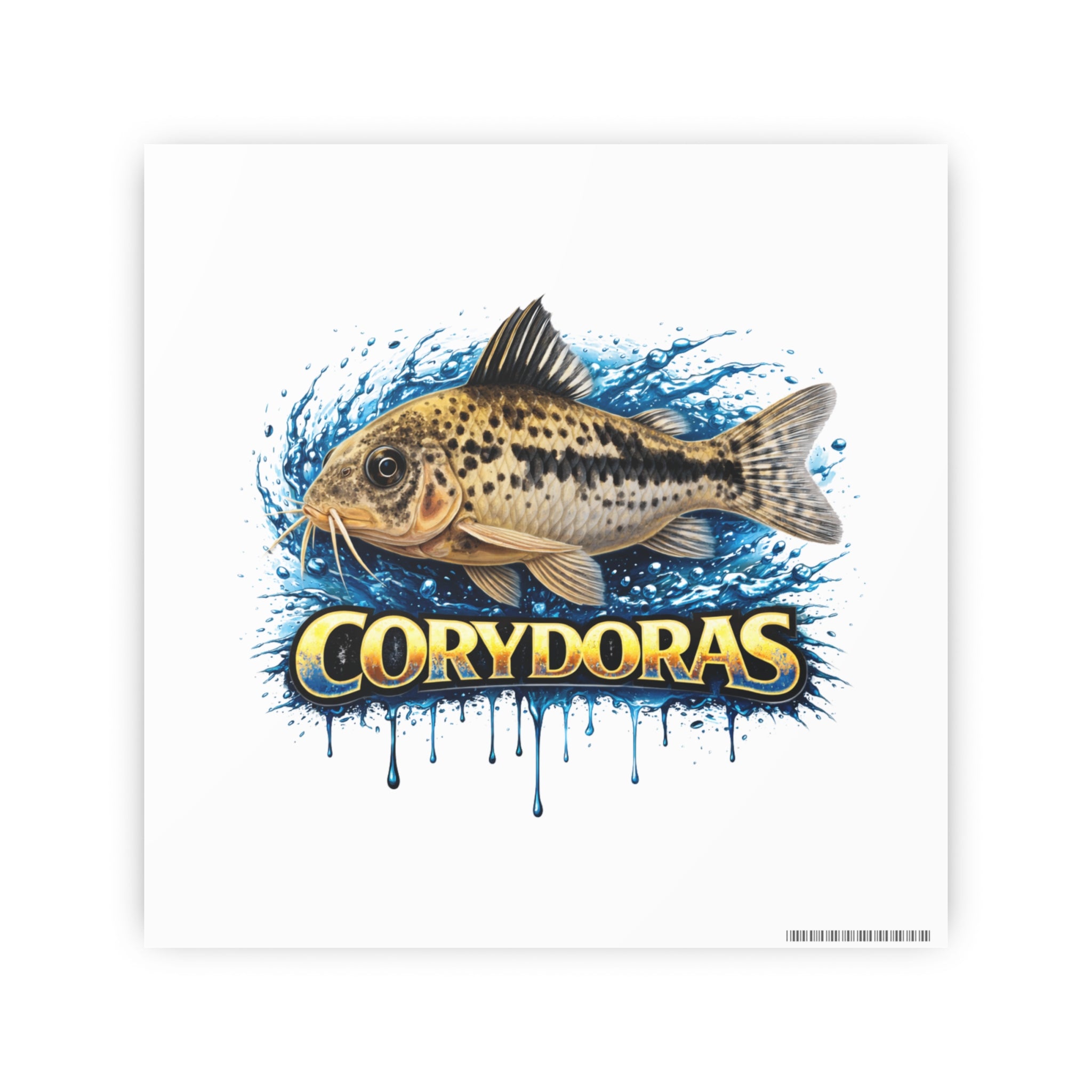 Peppered Corydoras Fish Art Poster — Vibrant Aquarium Print