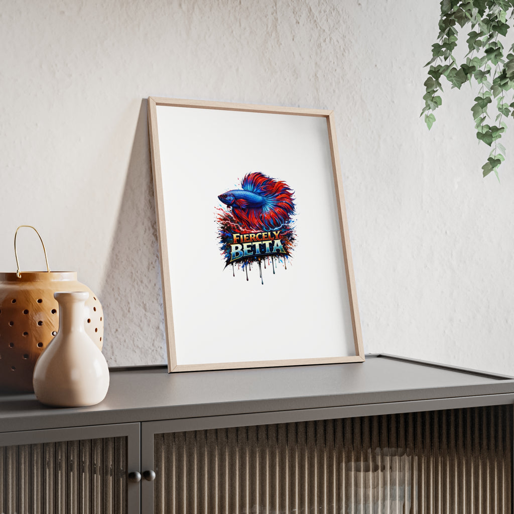 Fiercely Betta Framed Poster — Colorful Betta Fish Wall Art