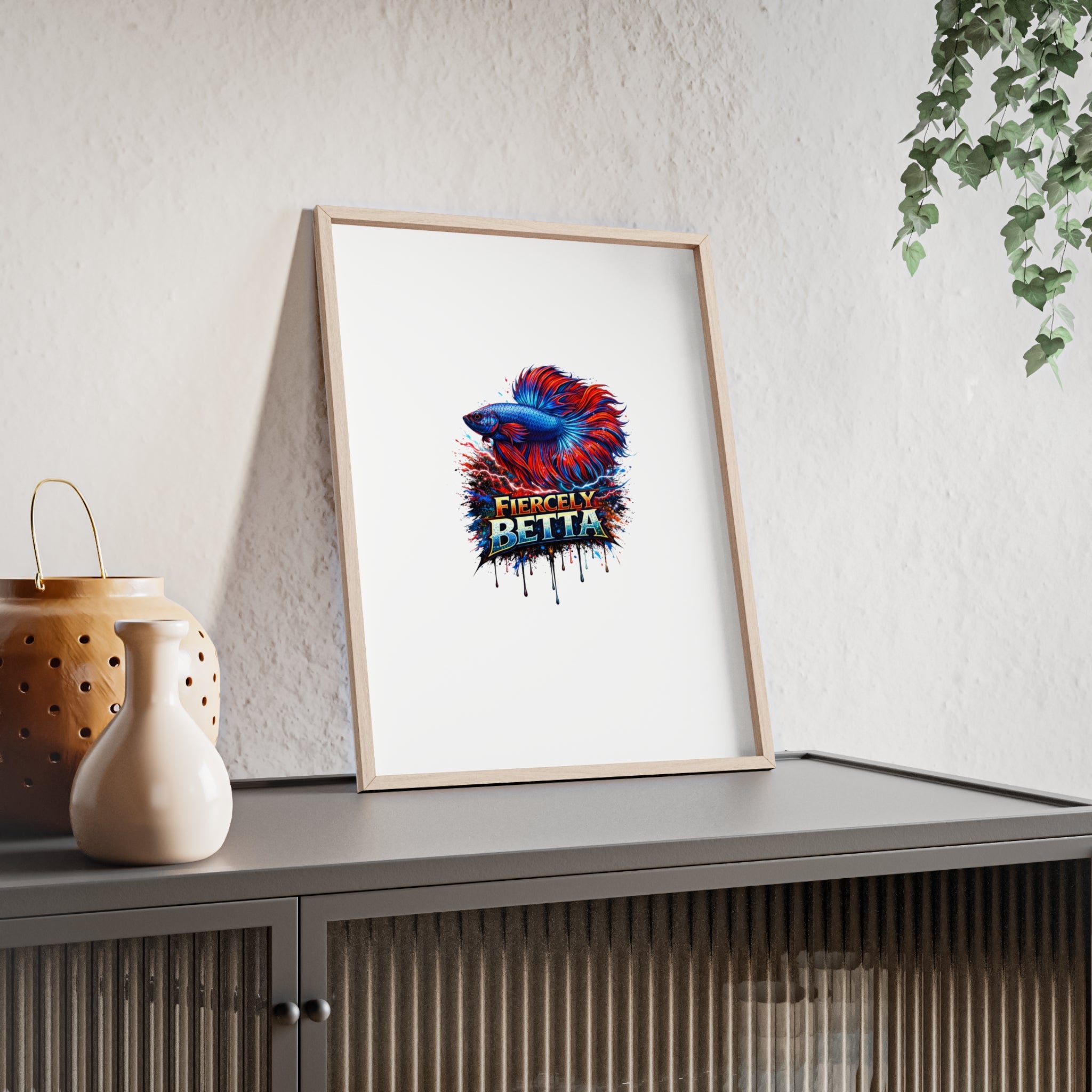 Fiercely Betta Framed Poster — Colorful Betta Fish Wall Art