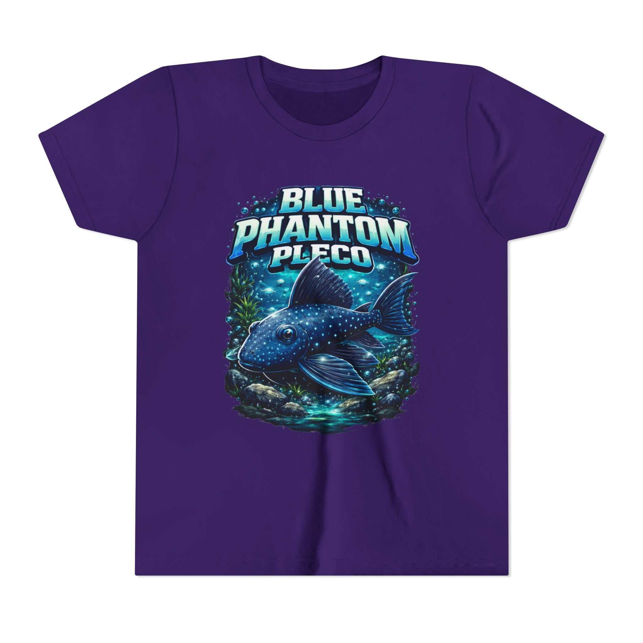 Blue Phantom Pleco Youth Tee – Kids Fish Aquarium T-Shirt