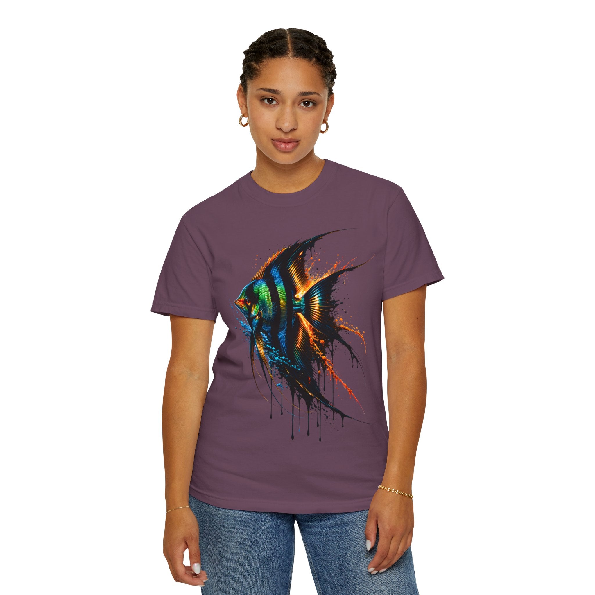 Vibrant Drip Angelfish Graphic Tee
