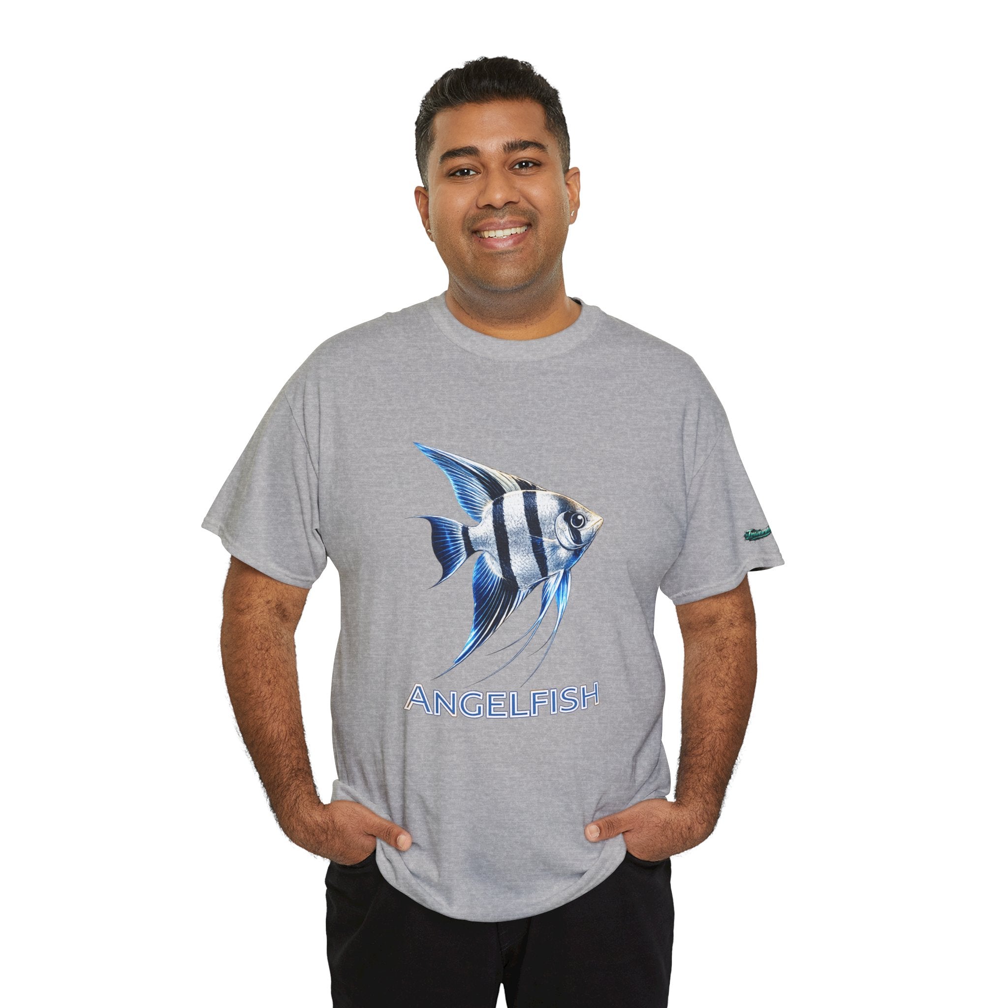 Angelfish Graphic Tee — Blue Tropical Fish Shirt