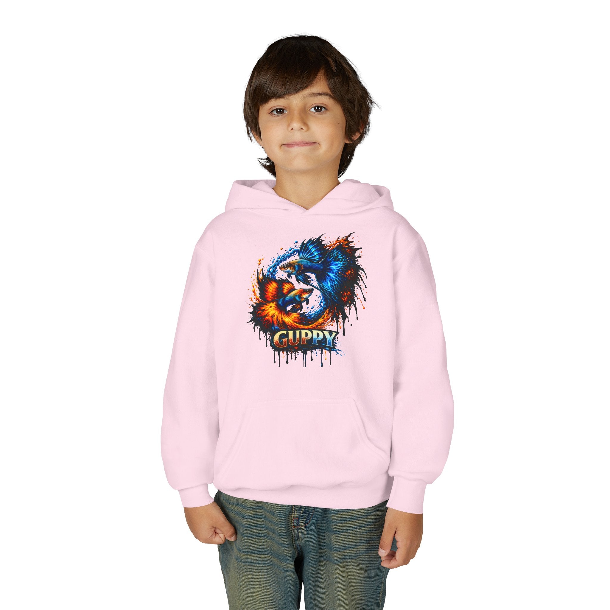 Fire & Ice Guppy – Kids "Neon Flare" Fleece Hoodie