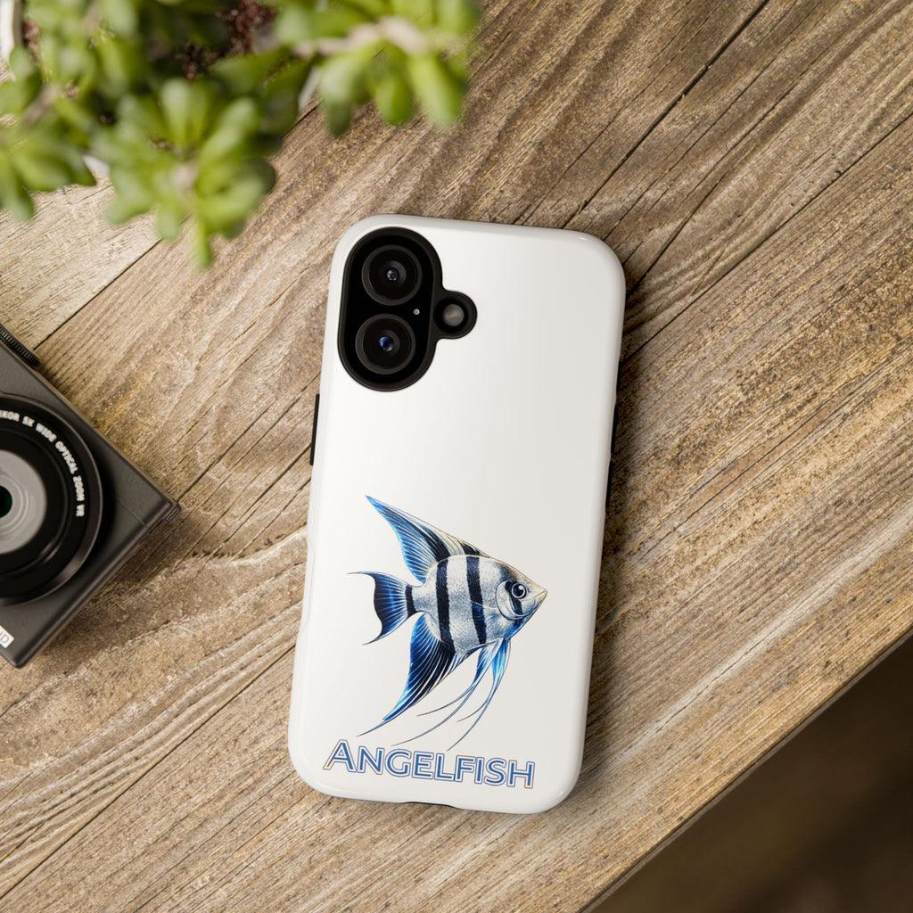 Angelfish Tough Phone Case – Durable Protective Case with Blue Tropical Fish Design