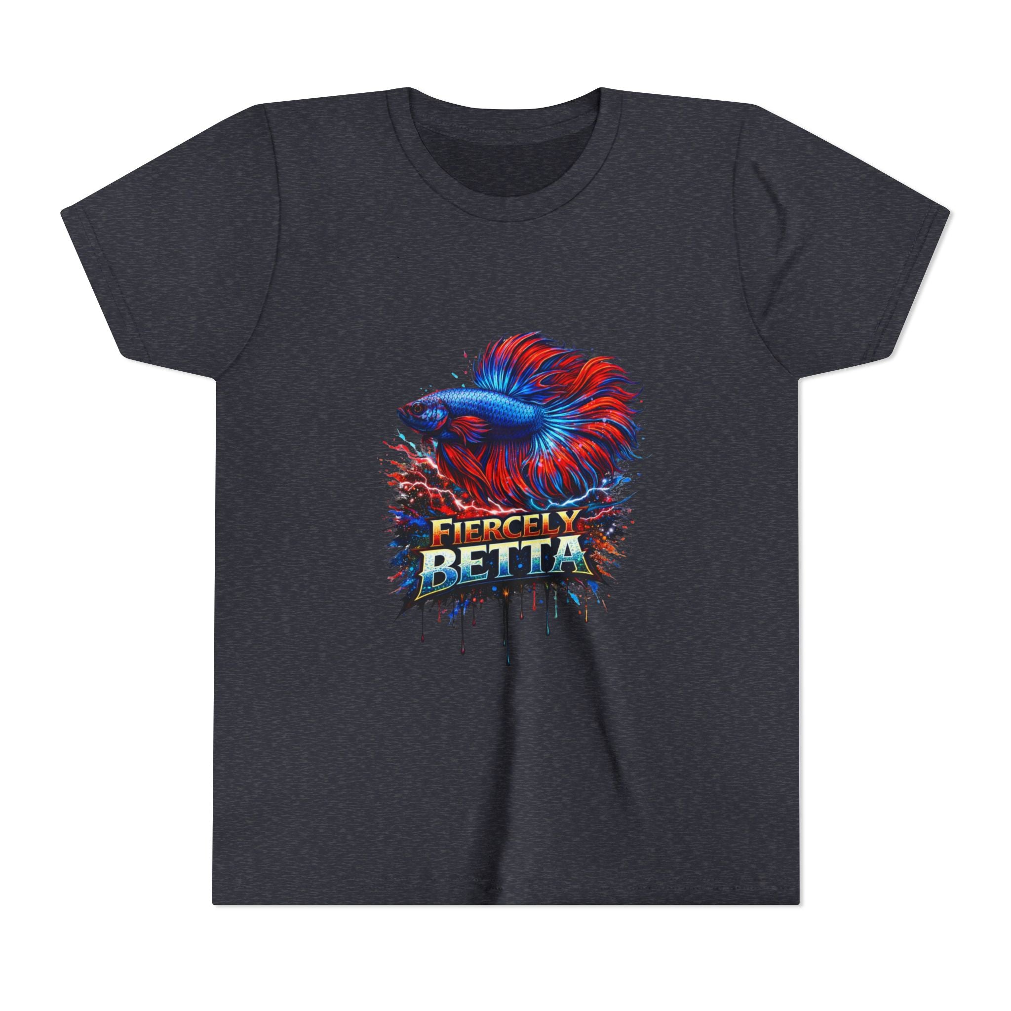 Fiercely Betta Youth Tee - Colorful Betta Fish Graphic Shirt
