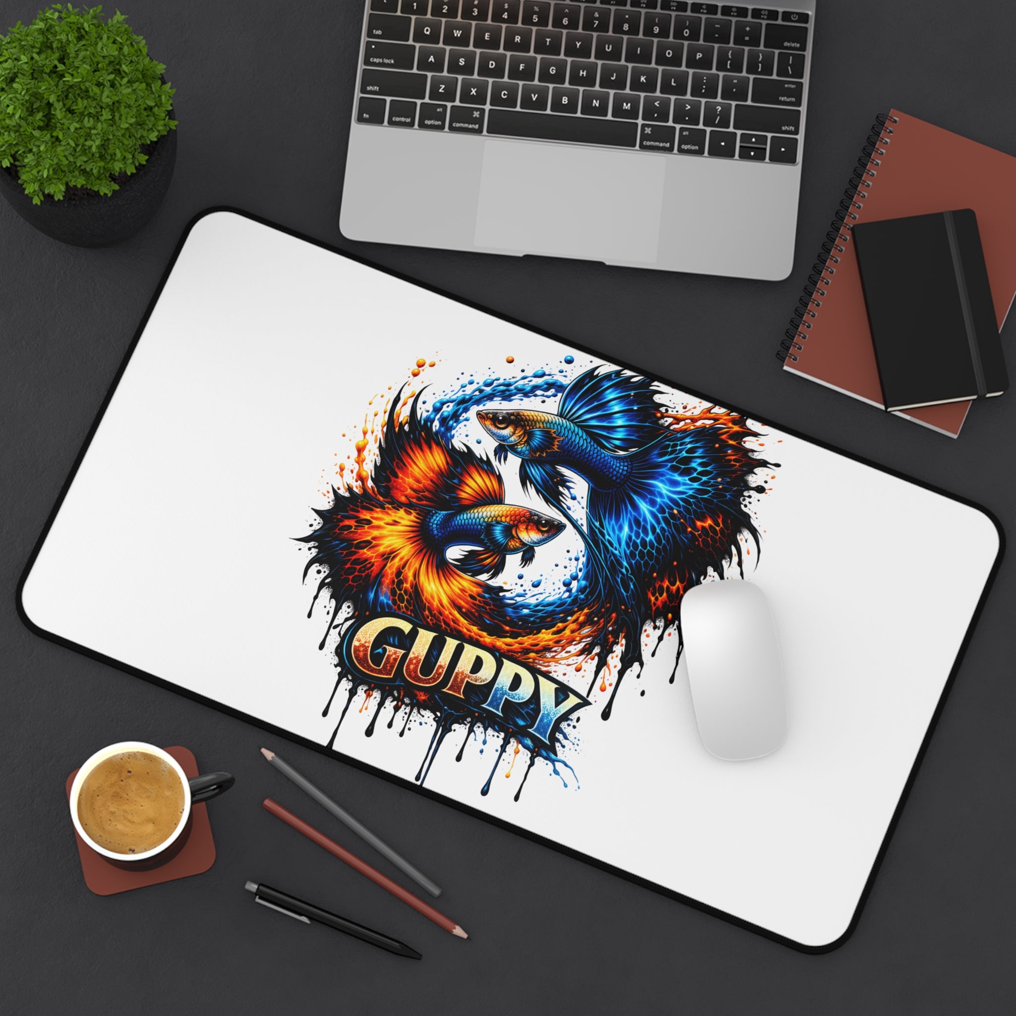 Fire & Ice Guppy – Premium "Infinite Flow" Desk Mat