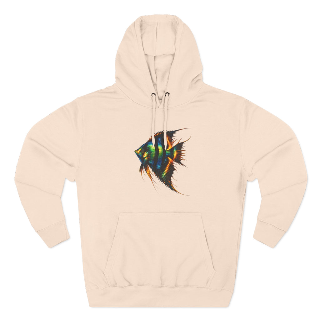 Angelfish Watercolor Hoodie – Colorful Aquarium Fish Graphic Fleece Pullover