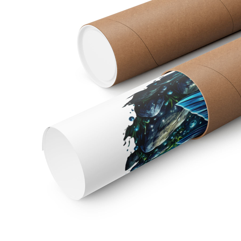 Blue Phantom Pleco Poster — Matte Vertical Aquarium Fish Art Print