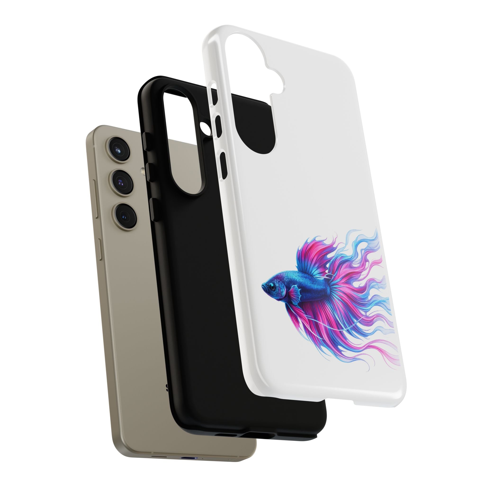 Betta Fish Tough Phone Case — Colorful Watercolor Fish Protective Cover