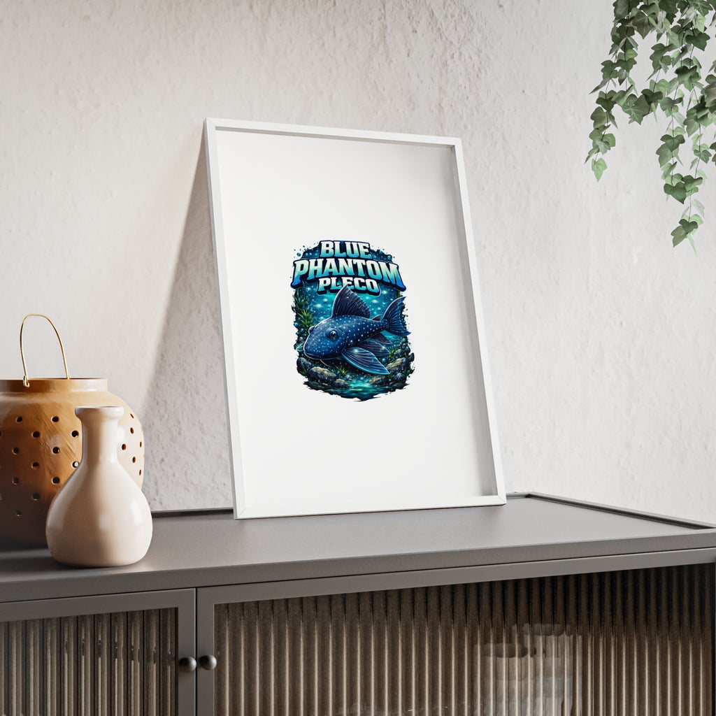 Blue Phantom Pleco Poster — Framed Aquarium Fish Wall Art
