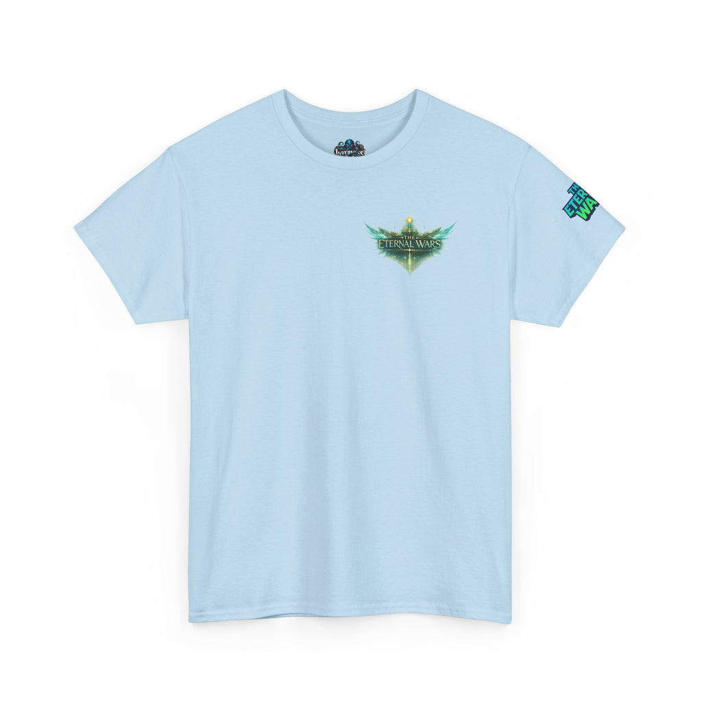 T-Shirt — Nature Warrior Graphic Tee with Man and Dog Illustration