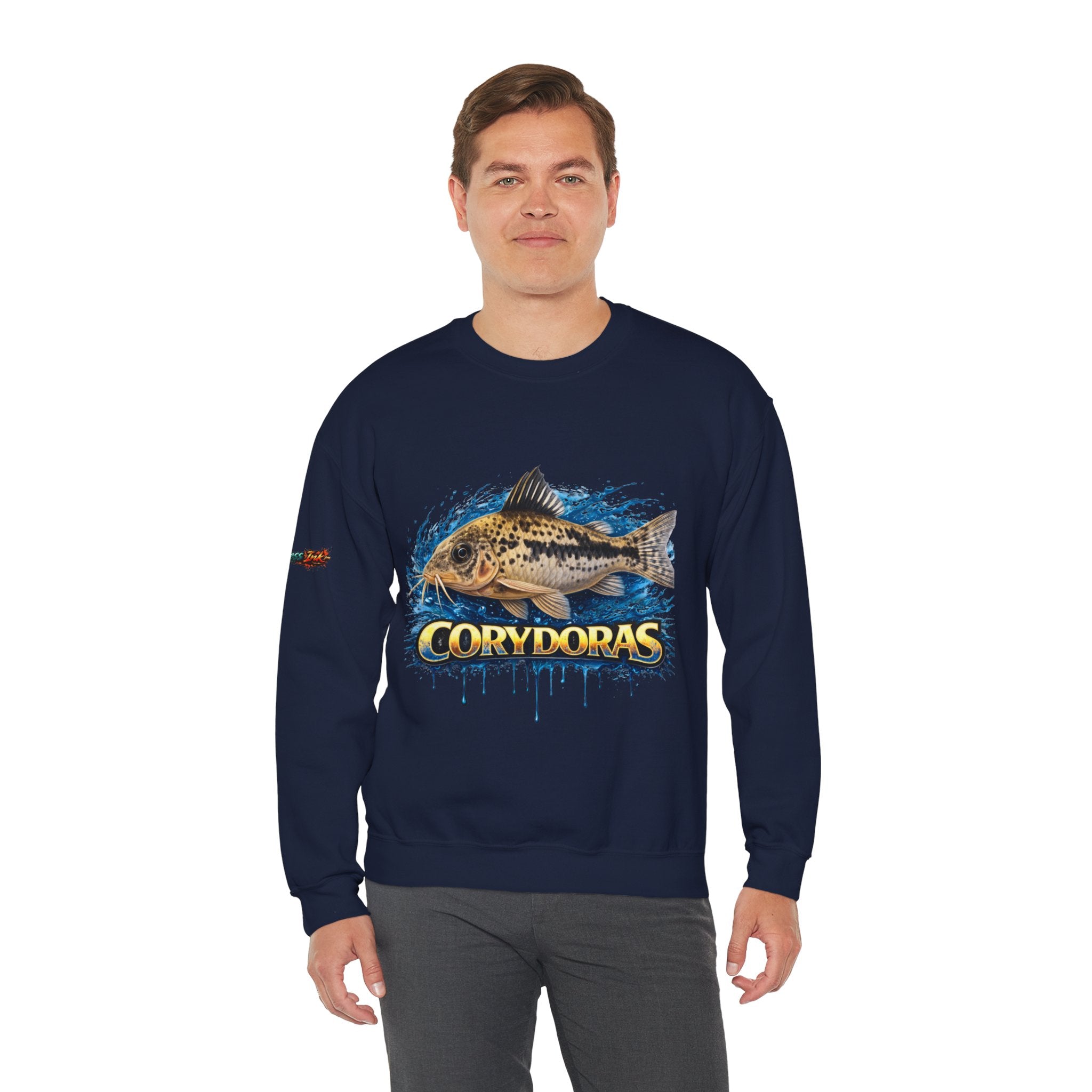 Peppered Corydoras Fish Crewneck Sweatshirt – Aquatic Aquarium Lover Tee