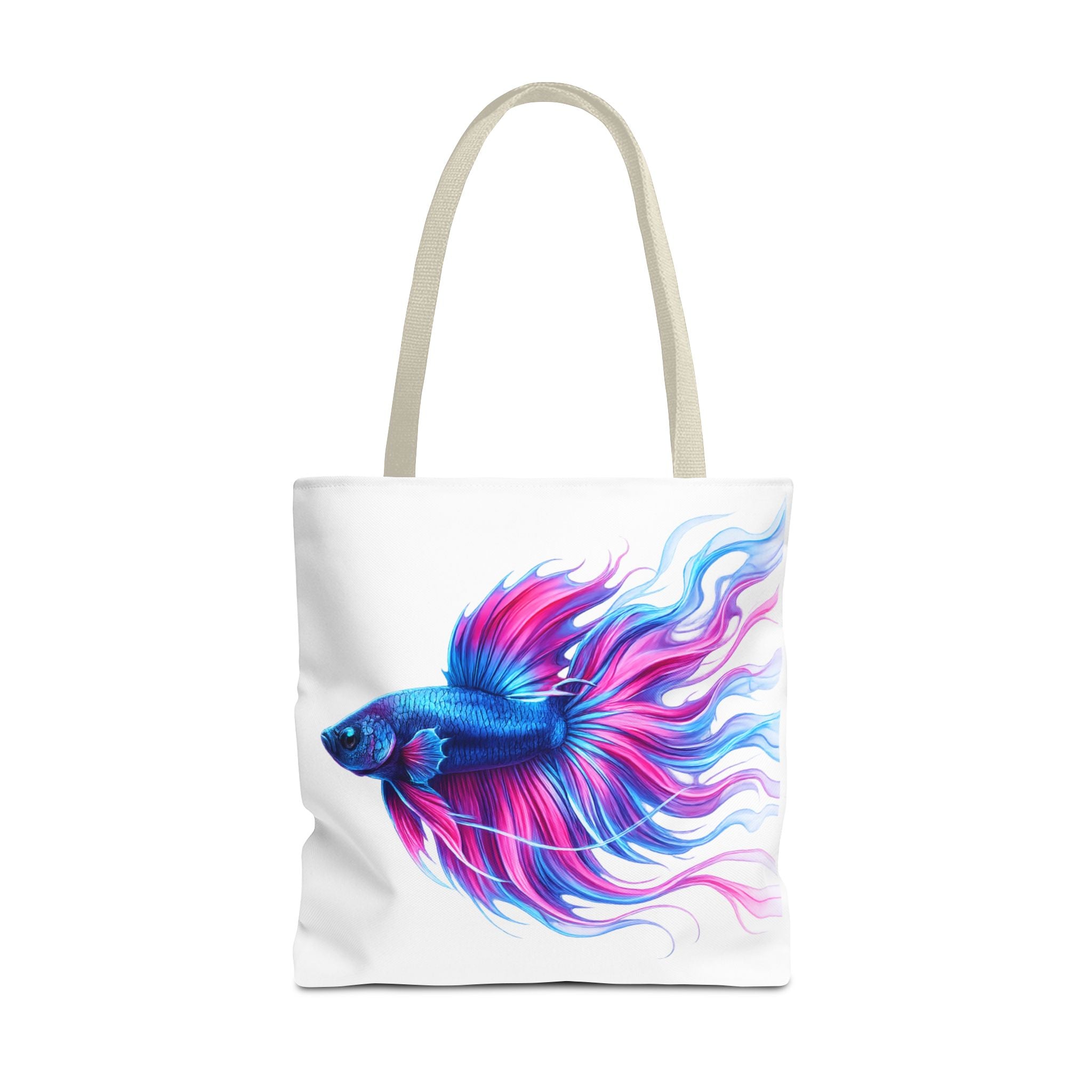 Colorful Betta Fish Tote Bag — Vibrant Blue & Pink Aquatic Art Beach Tote