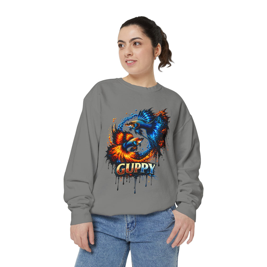 Fire & Ice Guppy – Premium "Neon Flare" Garment-Dyed Sweatshirt