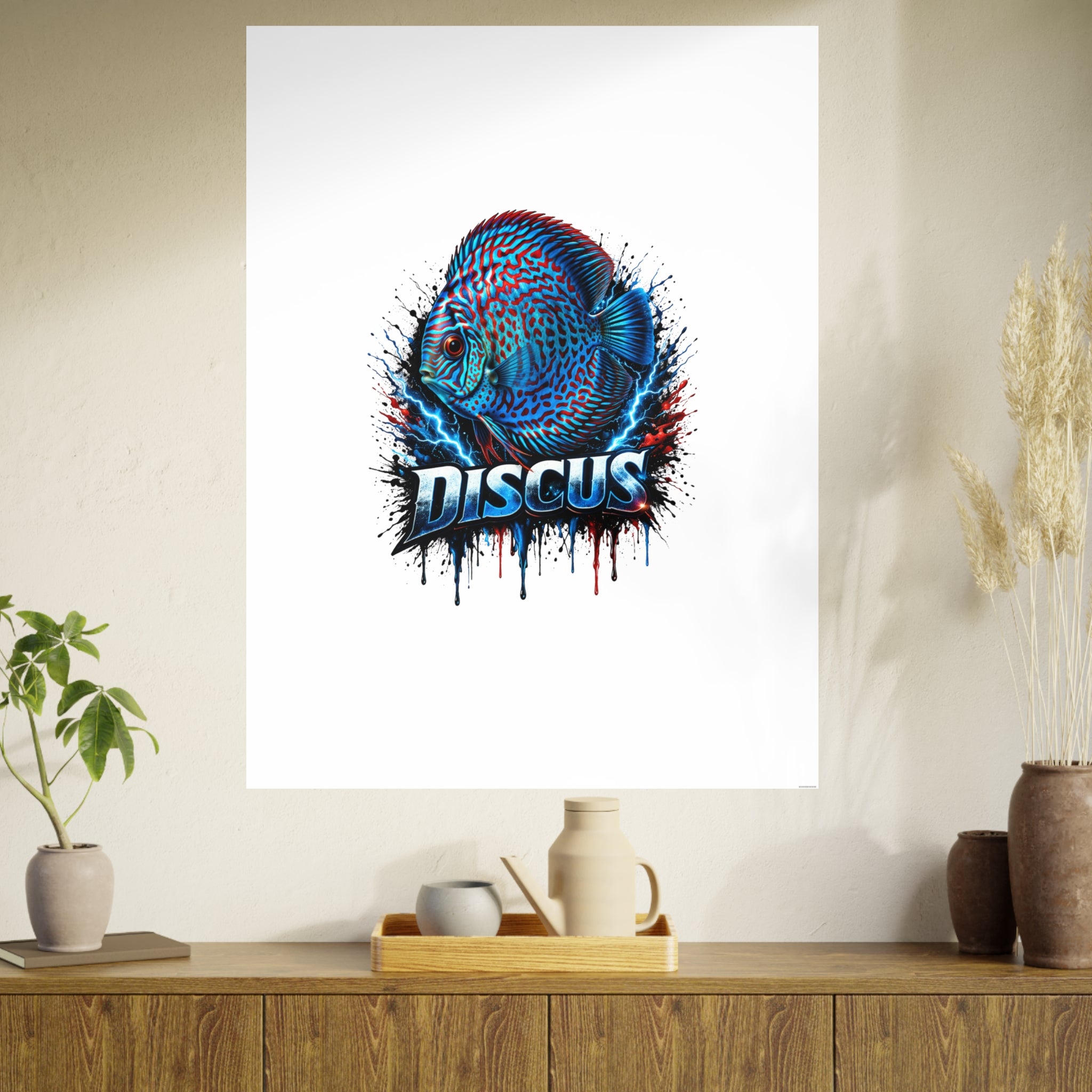 Discus Fish Art Poster — Vibrant Aquarium Wall Print