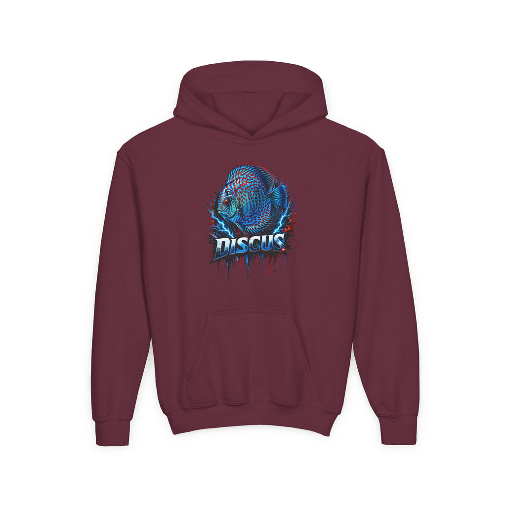 Youth Hoodie — Colorful Discus Fish Graphic Pullover