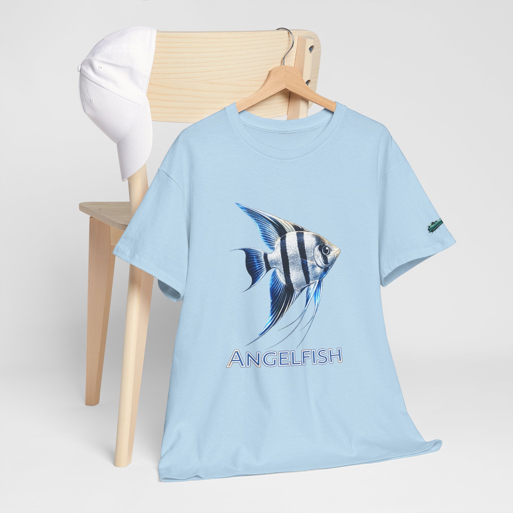 Angelfish Graphic Tee — Blue Tropical Fish Shirt
