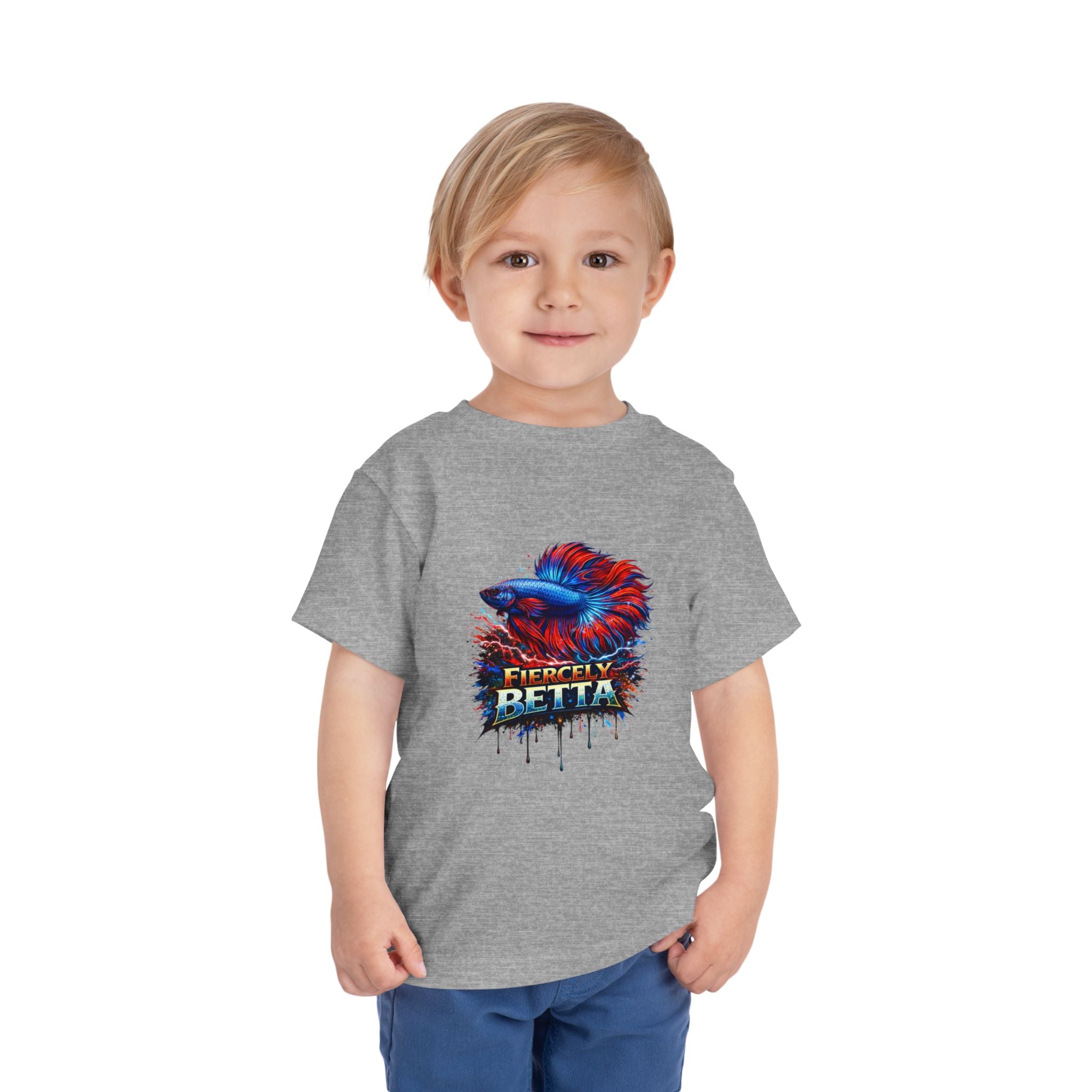Toddler Tee - 'Fierce Betta' Colorful Betta Fish Graphic Shirt for Kids