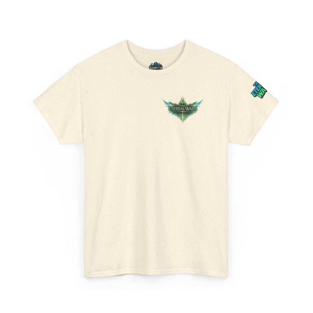 T-Shirt — Nature Warrior Graphic Tee with Man and Dog Illustration