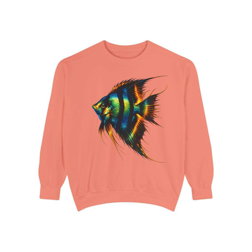 Angelfish Art Sweatshirt — Colorful Aquarium Fish Graphic Sweatshirt