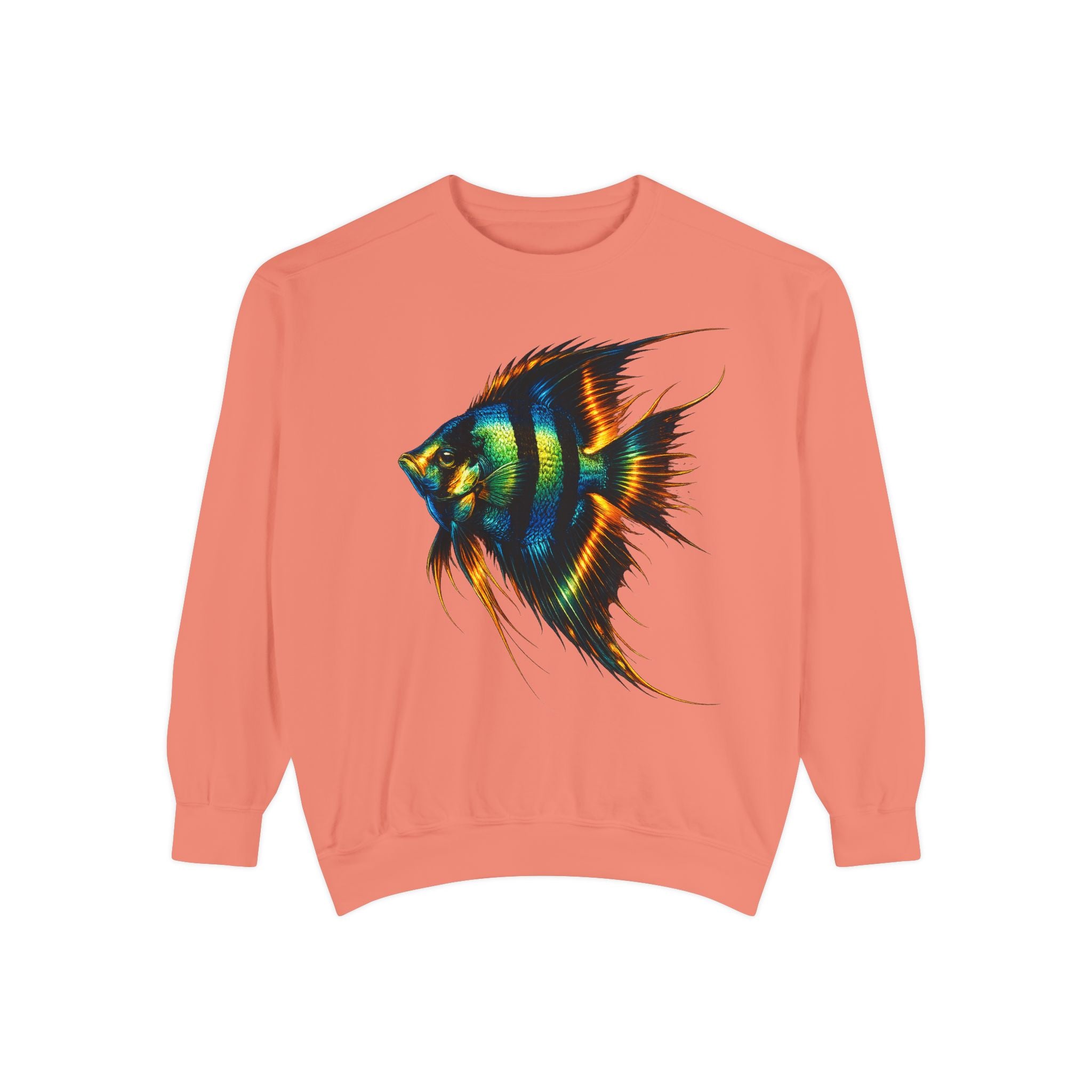 Angelfish Art Sweatshirt — Colorful Aquarium Fish Graphic Sweatshirt
