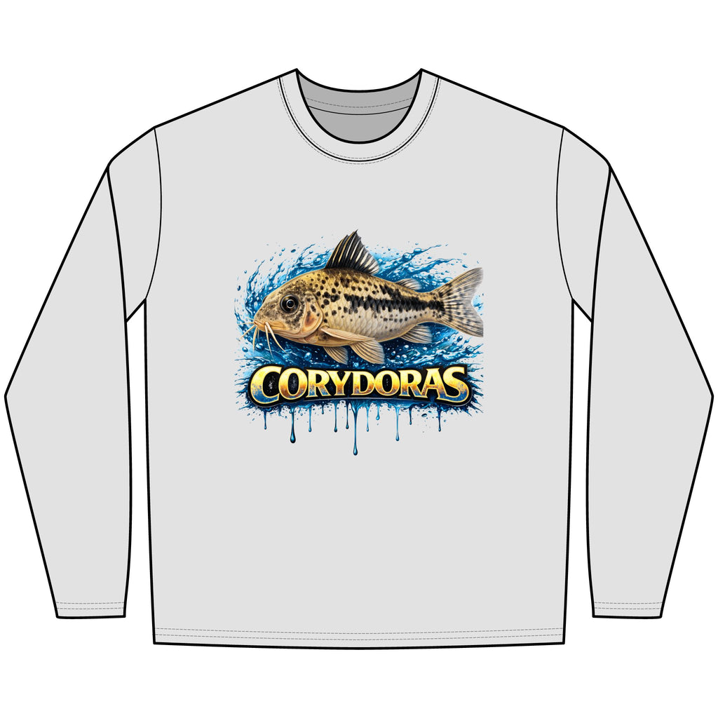 Peppered Corydoras Fish Technical Performance Long-Sleeve – Aquarium Catfish Graphic Shirt