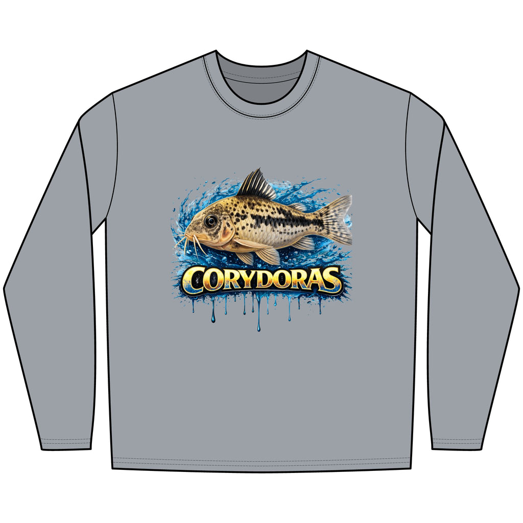Peppered Corydoras Fish Technical Performance Long-Sleeve – Aquarium Catfish Graphic Shirt