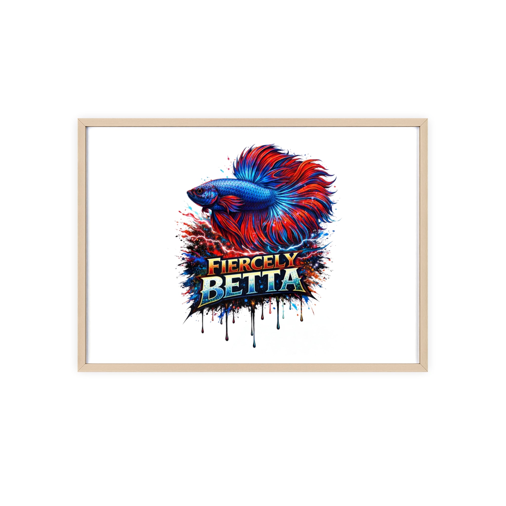 Fiercely Betta Framed Poster — Colorful Betta Fish Wall Art