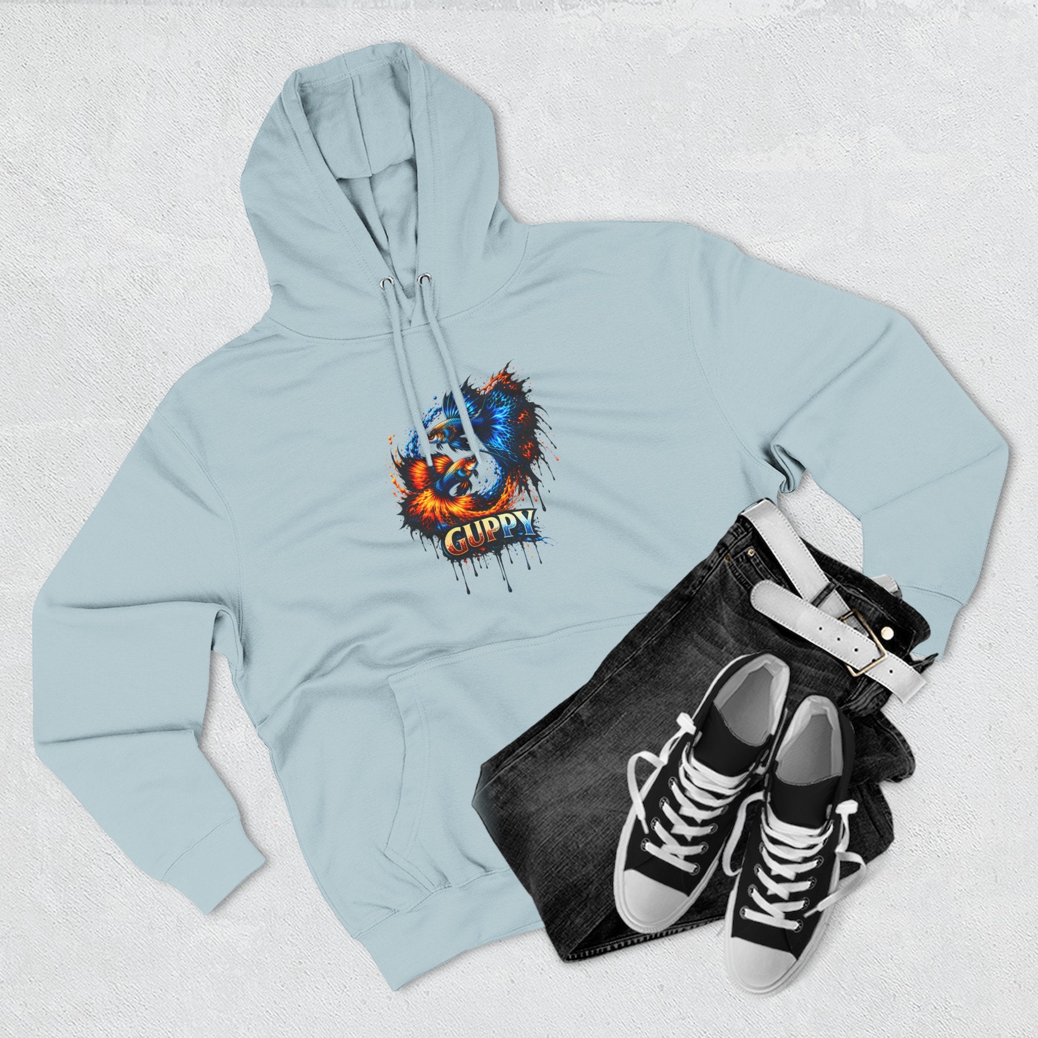 Fire & Ice Guppy – Premium Three-Panel Fleece Hoodie