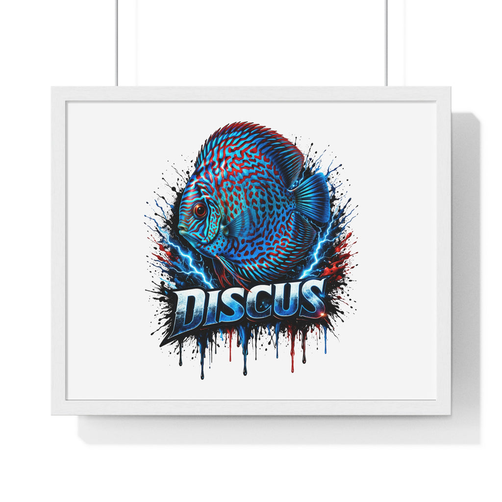 Discus Fish Framed Poster — Colorful Aquarium Artwork