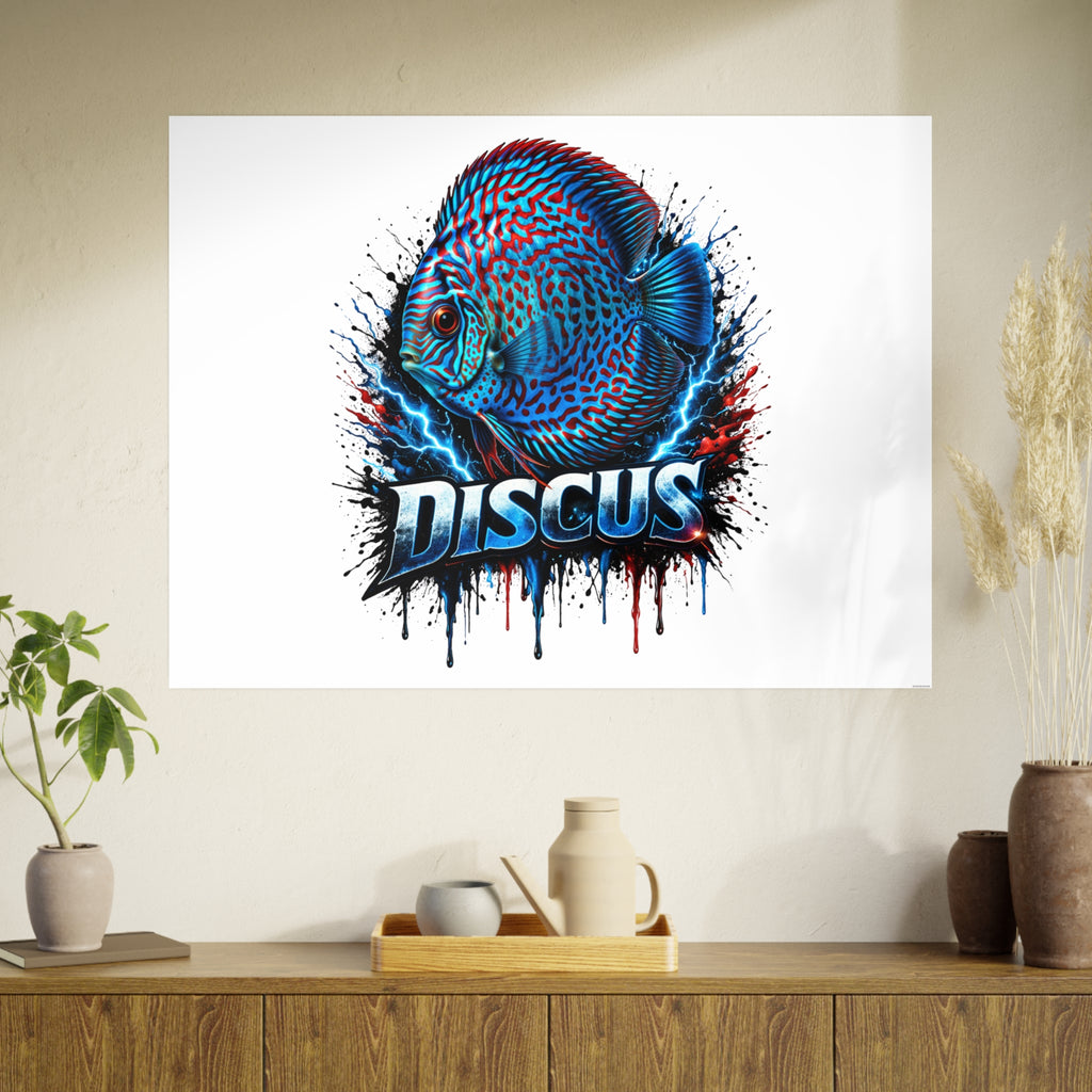 Discus Fish Art Poster — Vibrant Aquarium Wall Print