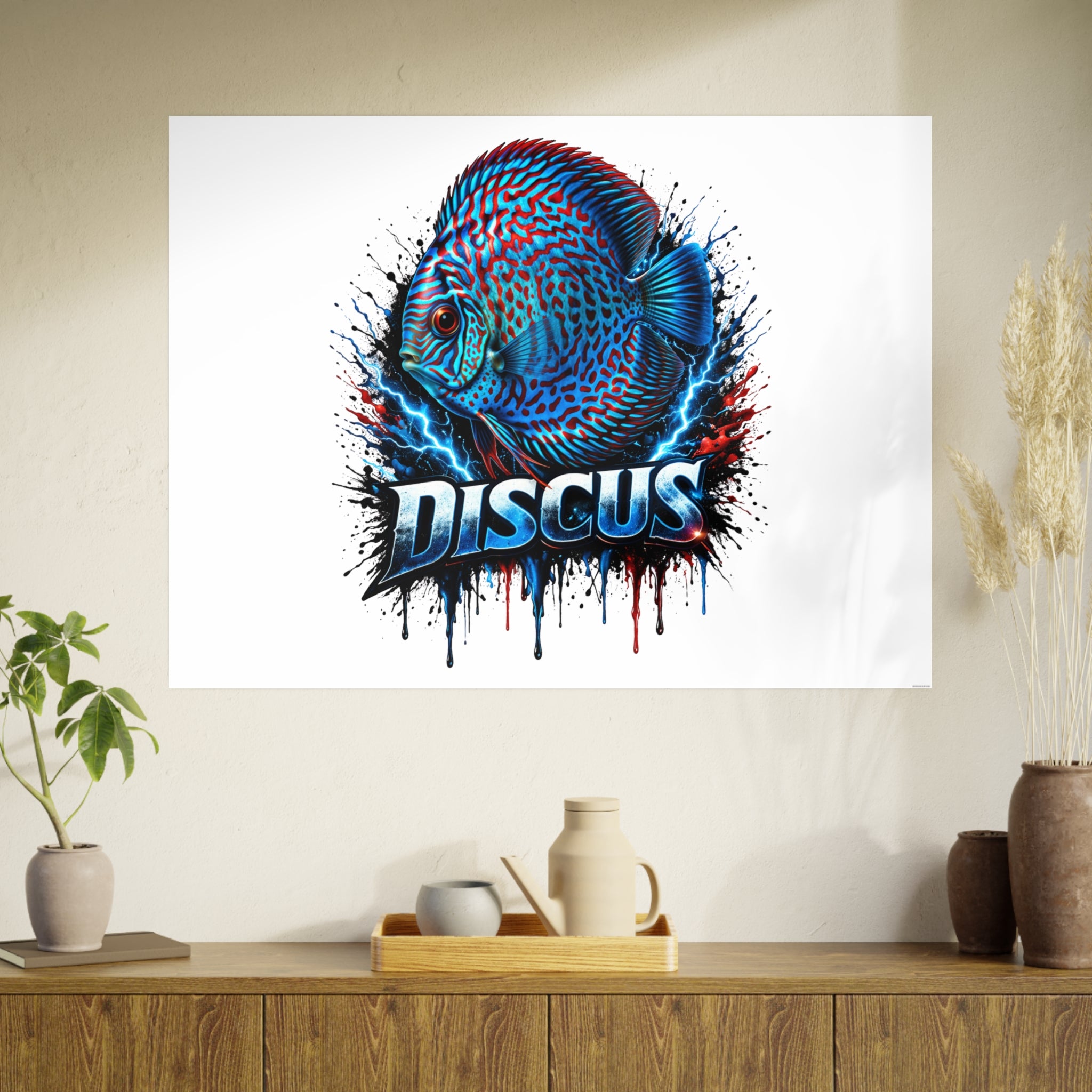 Discus Fish Art Poster — Vibrant Aquarium Wall Print