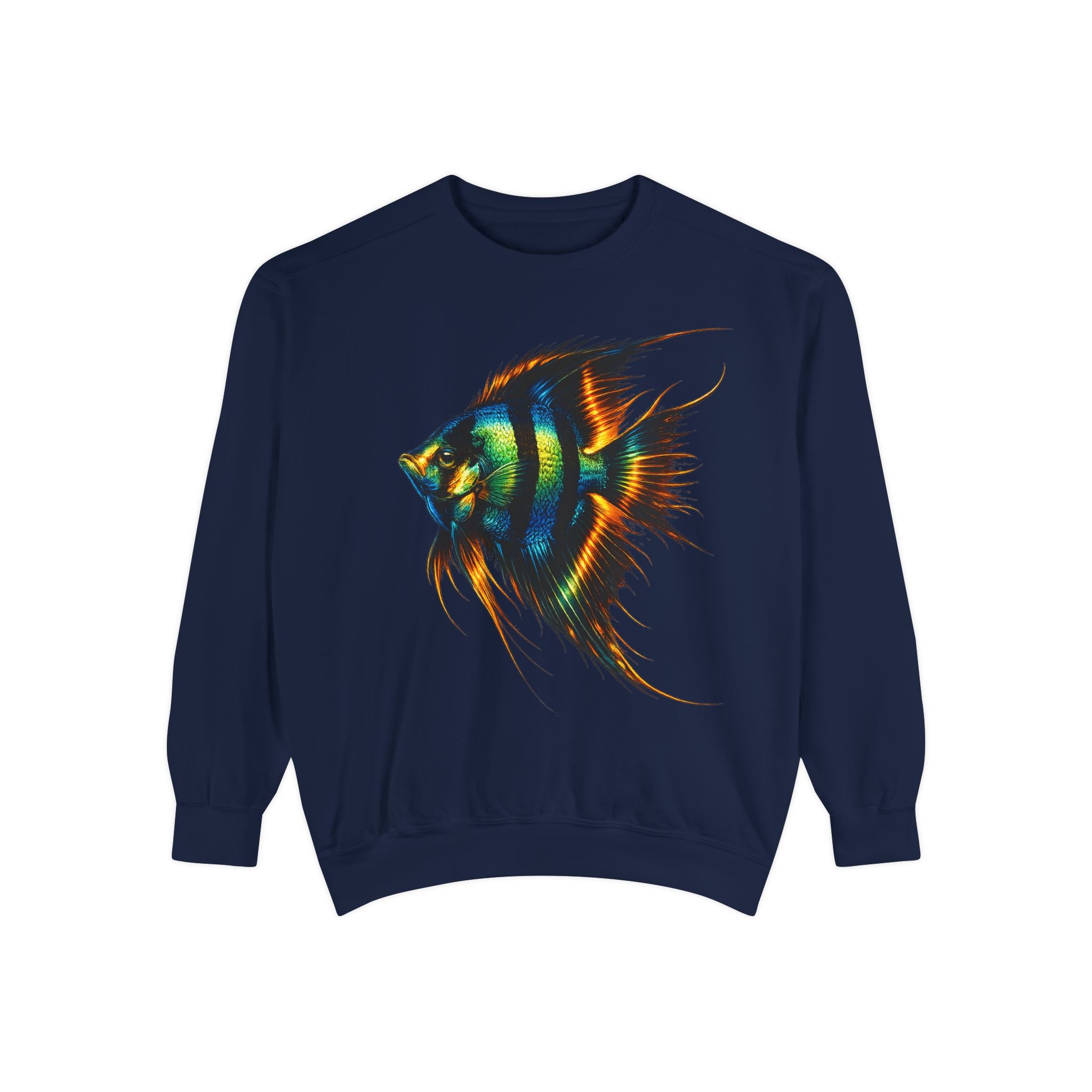 Angelfish Art Sweatshirt — Colorful Aquarium Fish Graphic Sweatshirt