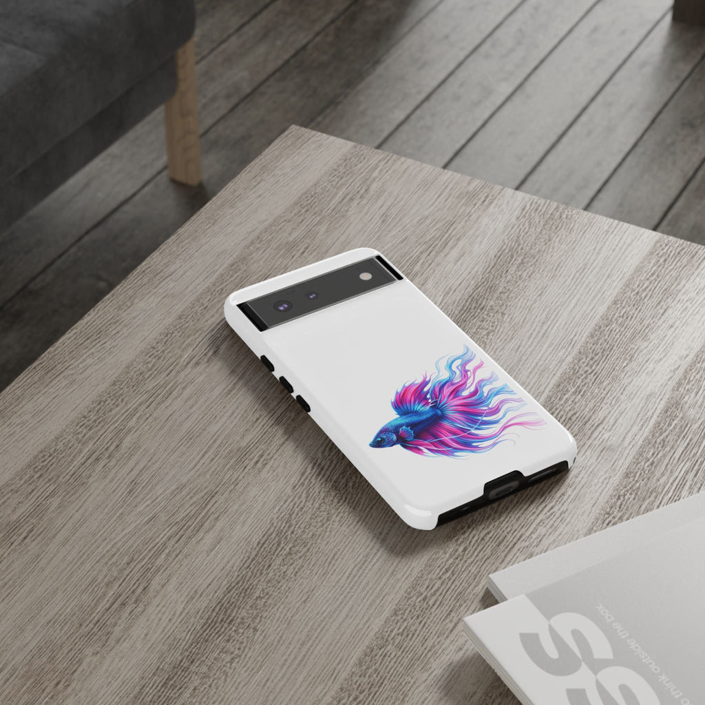 Betta Fish Tough Phone Case — Colorful Watercolor Fish Protective Cover