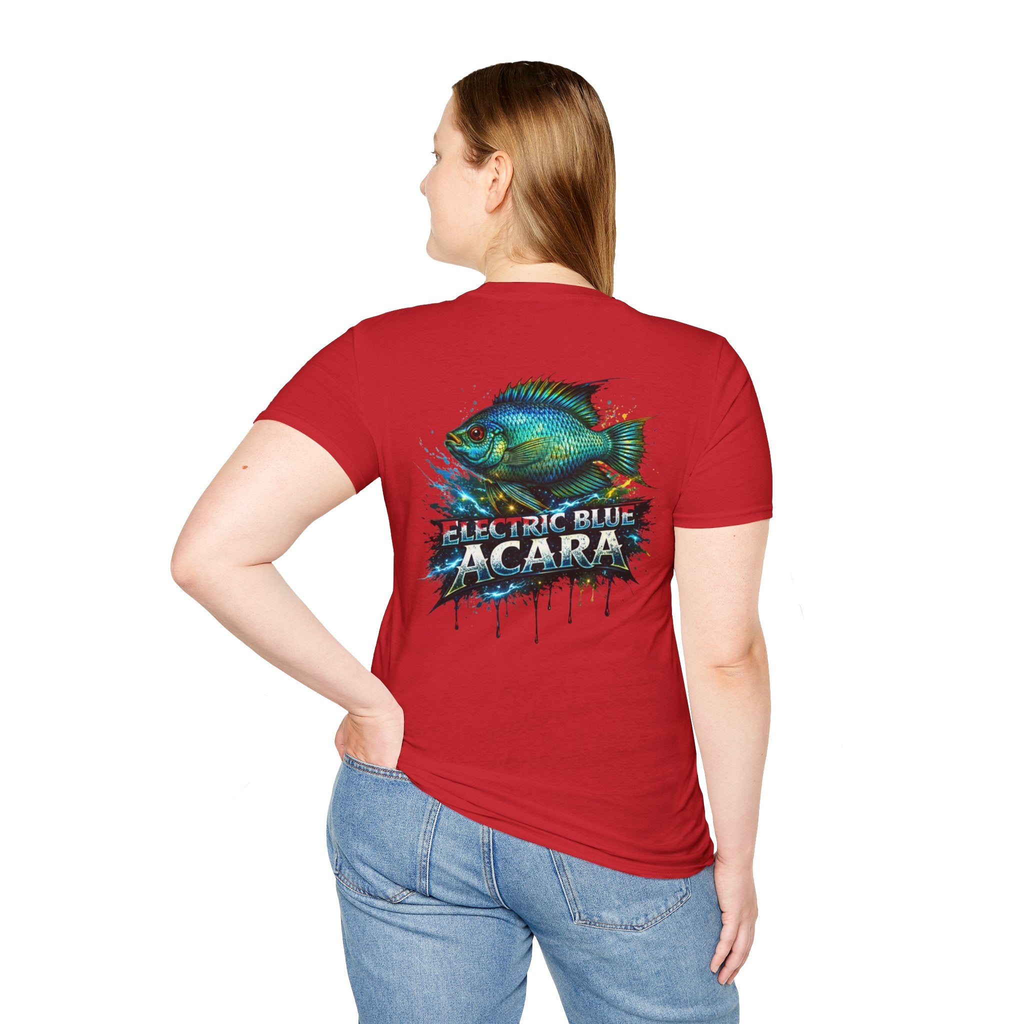 Electric Blue Acara Fish T-Shirt — Vibrant Angler Graphic Tee