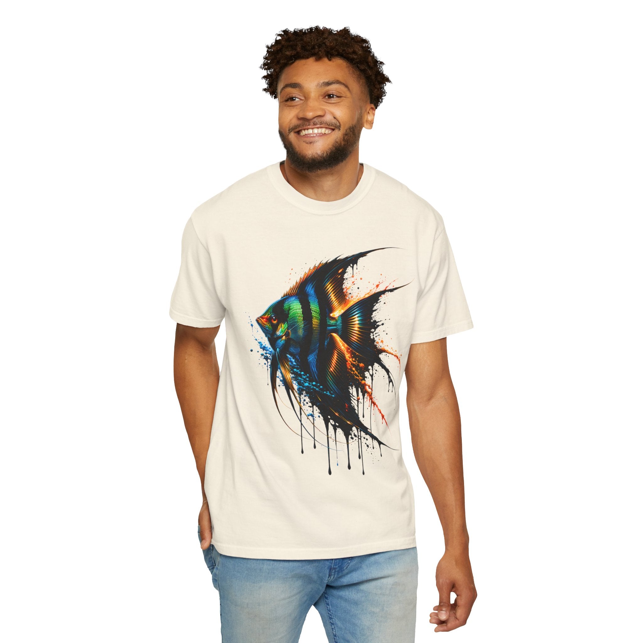 Vibrant Drip Angelfish Graphic Tee