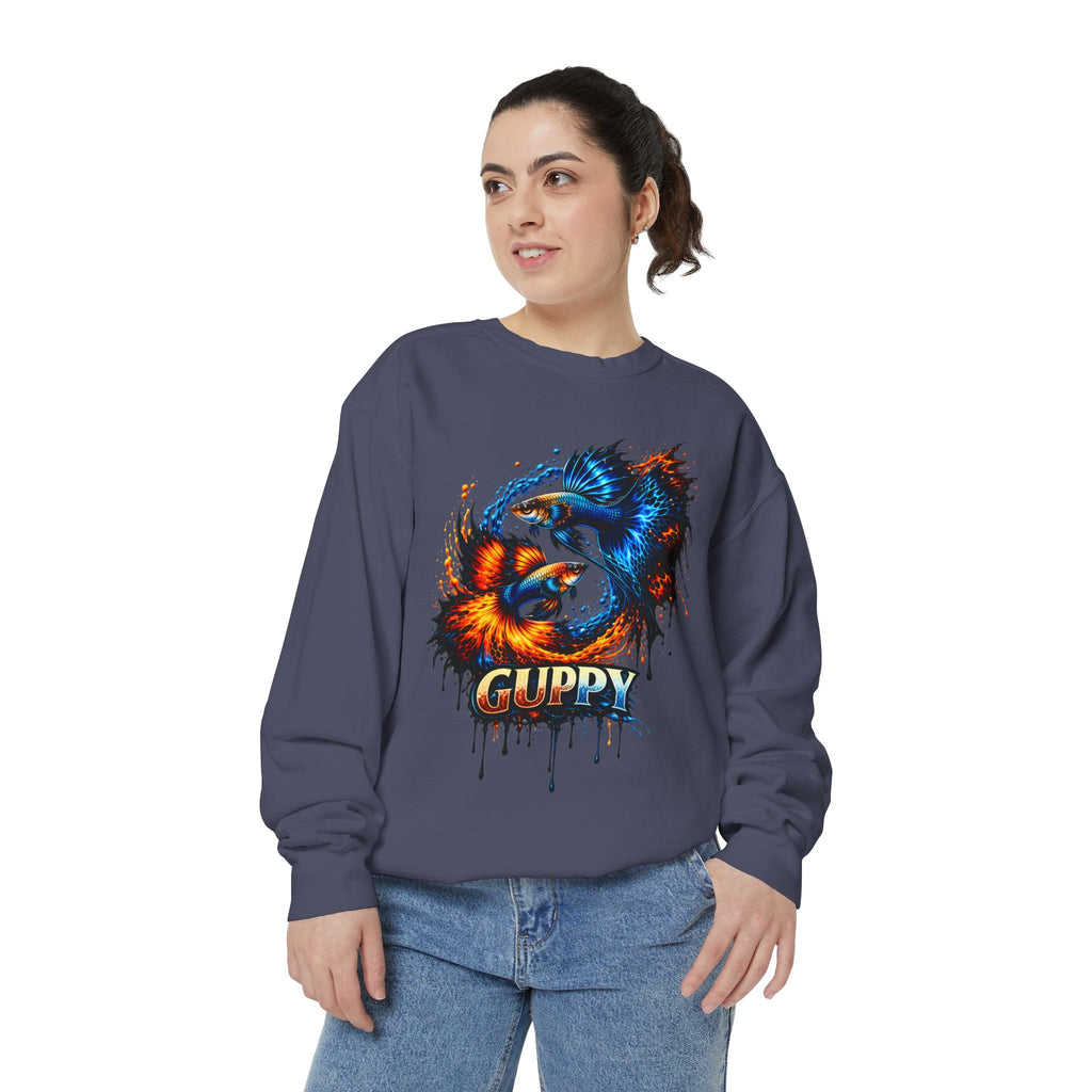 Fire & Ice Guppy – Premium "Neon Flare" Garment-Dyed Sweatshirt