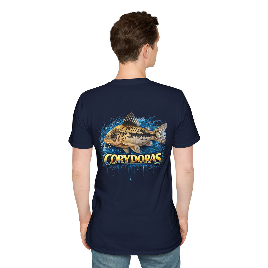 Corydoras Fish T-Shirt — Aquarium Catfish Tee with Splash Graphic
