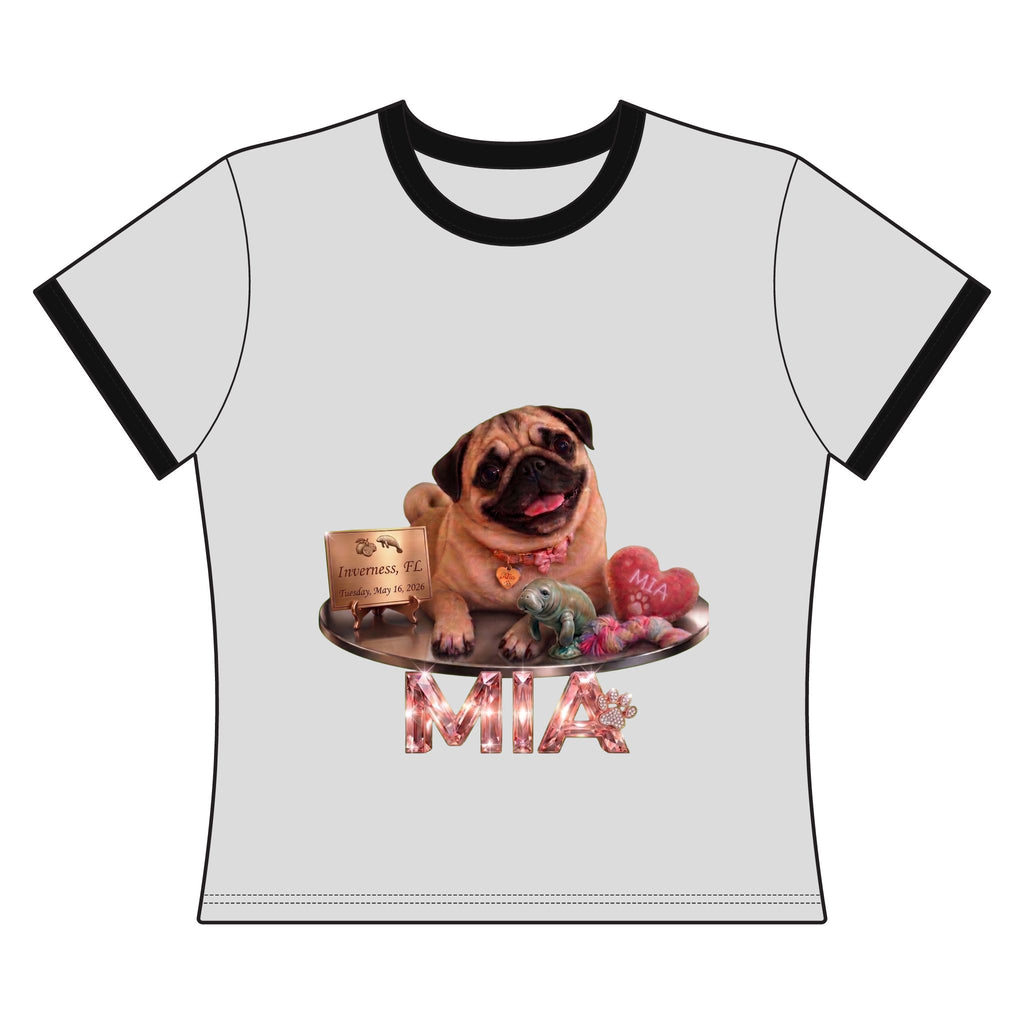Mia Floral Ringer Tee | Pug Life Collection