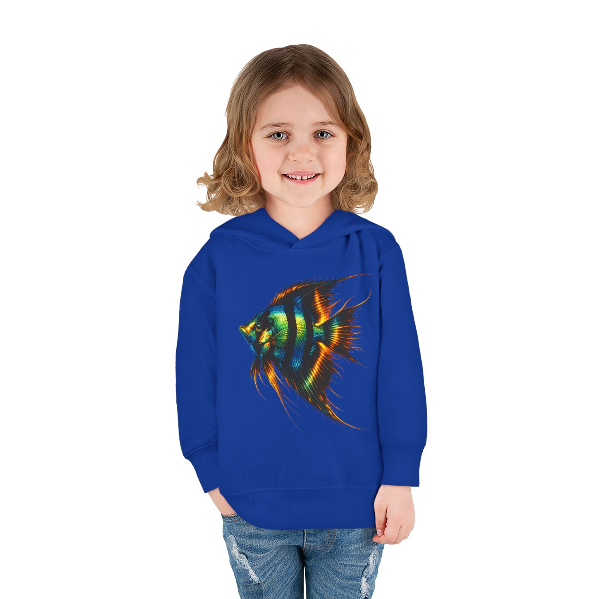 Toddler Hoodie with Colorful Angelfish Graphic
