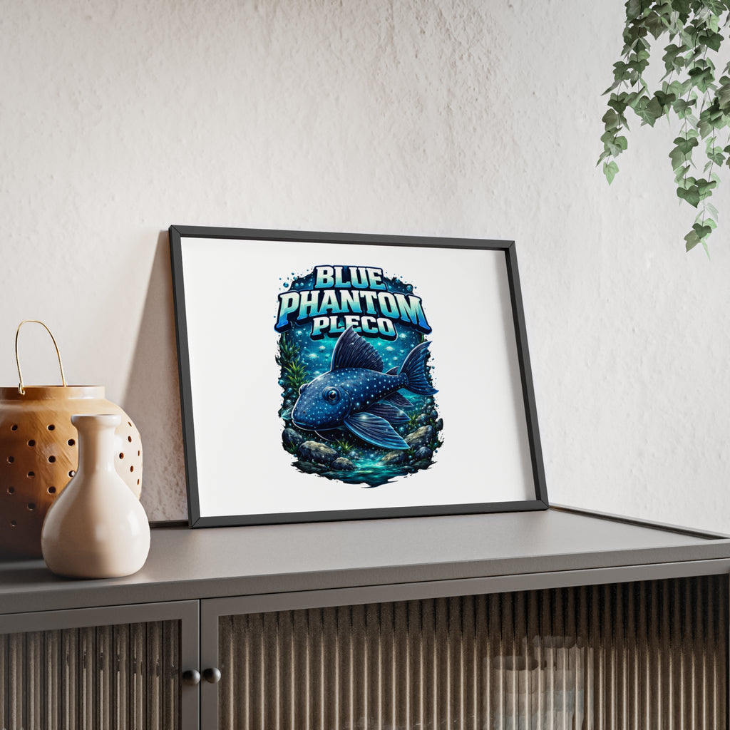 Blue Phantom Pleco Poster — Framed Aquarium Fish Wall Art