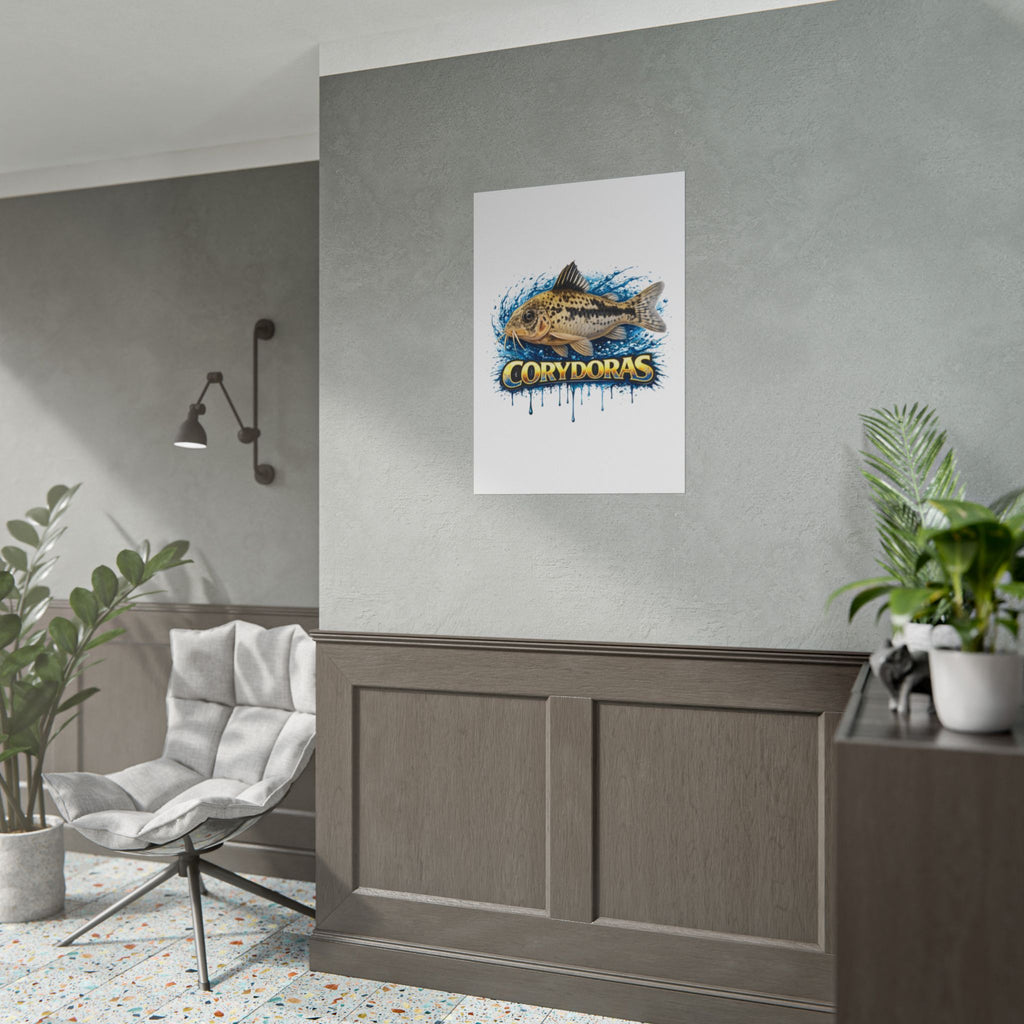 Corydoras Aquarium Fish Poster — Rolled Decorative Wall Art for Fishkeepers
