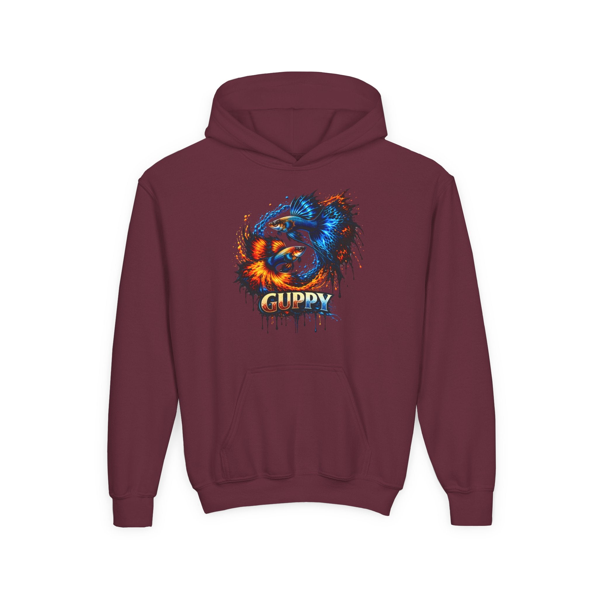 Fire & Ice Guppy – Kids "Neon Flare" Fleece Hoodie