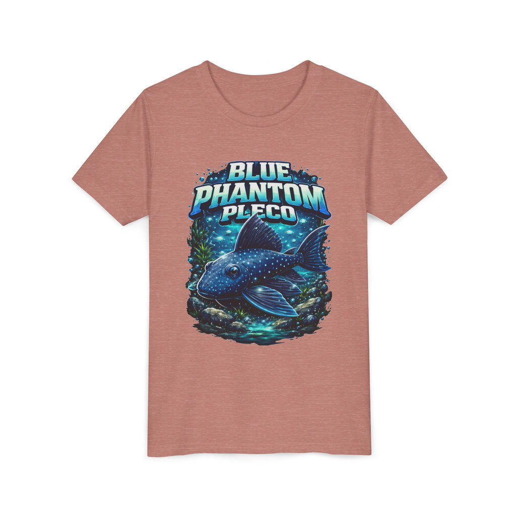 Blue Phantom Pleco Youth Tee – Kids Fish Aquarium T-Shirt